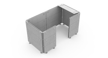 Attach canopy to OneWall cubicle configurations to provide additional ambient noise reduction and a greater sense of privacy